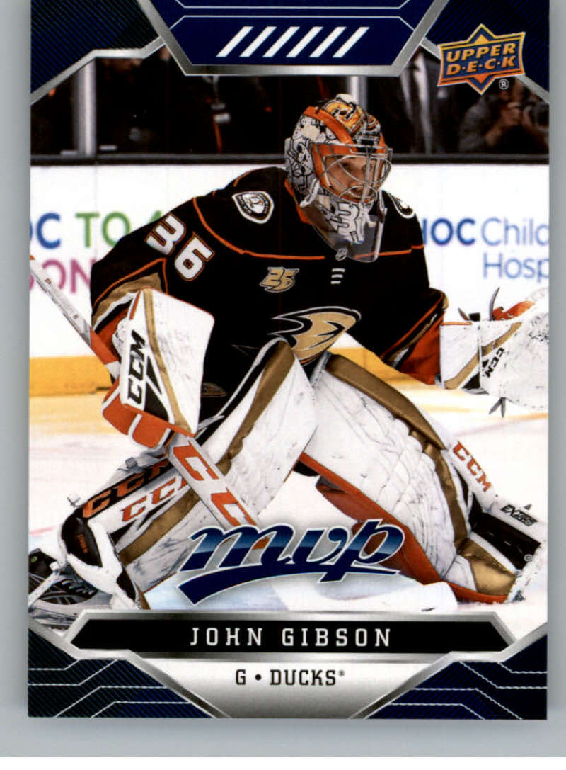 2019-20 Upper Deck MVP Blue #92 John Gibson  Anaheim Ducks  V93650 Image 1