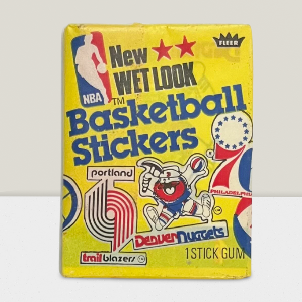 1977-78 Fleer Basketball Hobby Sticker Pack - 5 Card/Stickers Pack + Gum