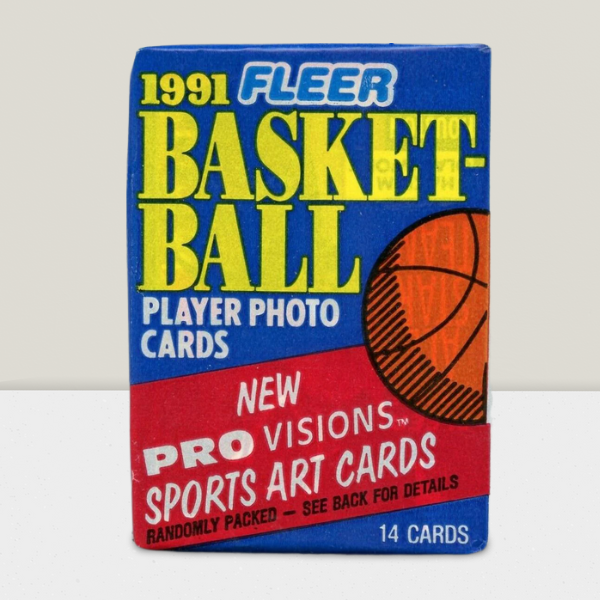 1991-92 Fleer Basketball Trading Card Wax Pack - Sealed from Box - 14 cards