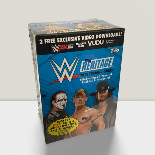 2015 Topps WWE Heritage Wrestling Card Box - Exclusive - 7 Packs + Relic + Sting