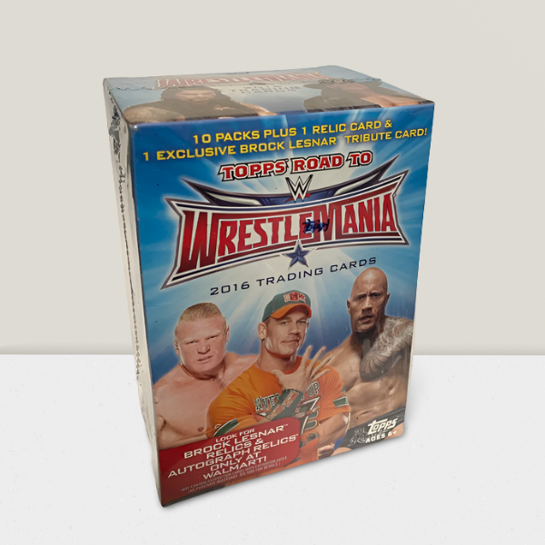 2016 Topps WWE Road to Wrestlemania Wrestling Box - Exclusive - 10 Packs + Relic + Sting