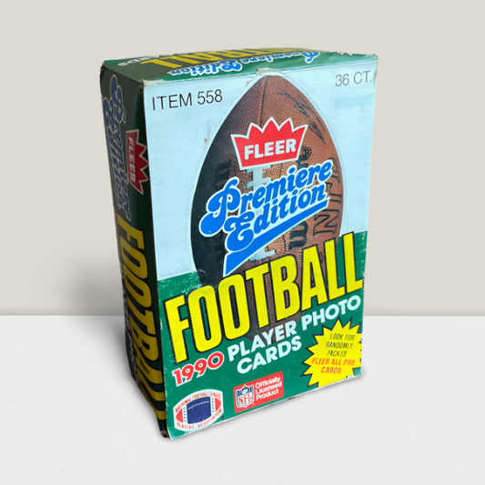 1990 Fleer Football Premier Edition Wax Box - 36 Packs Per Box
